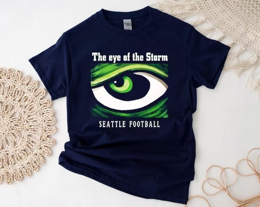 Eye Of The Storm Seattle Football Team Navy T Shirt